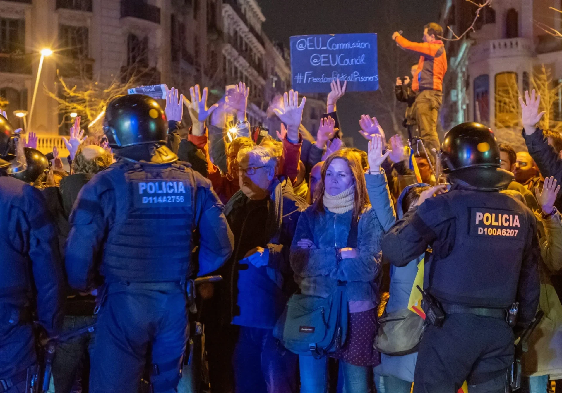 A Group Of People In A Protest